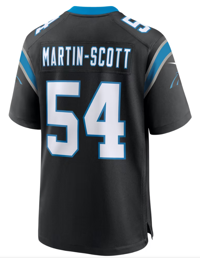 Men's Nike Bam Martin Scott Black Carolina Panthers Team Game Jersey