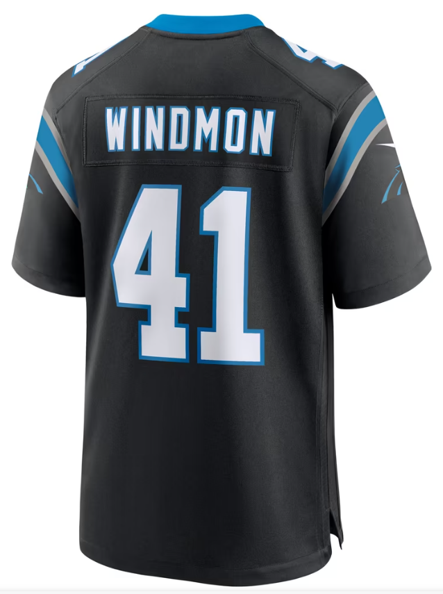 Men's Nike Jacoby Windmon Black Carolina Panthers Team Game Jersey
