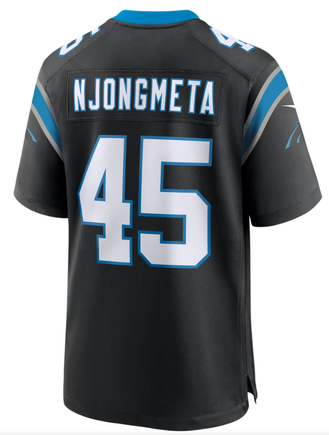 Men's Nike Maema Njongmeta Black Carolina Panthers Game Jersey