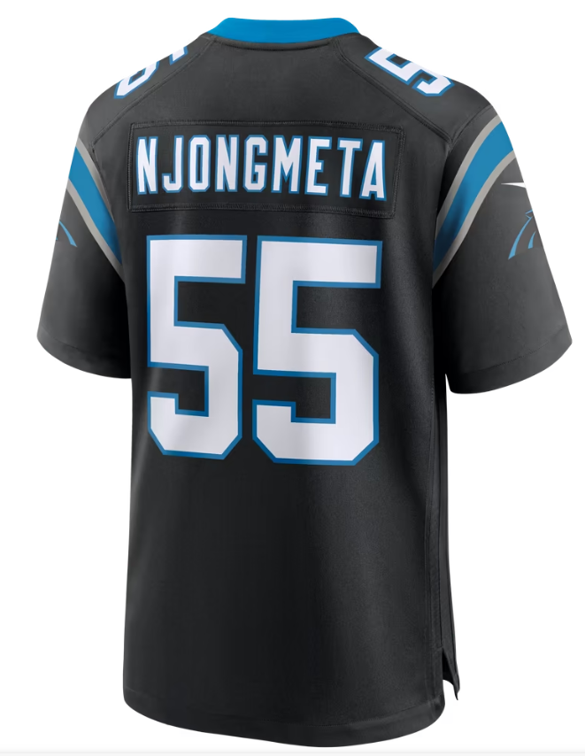 Men's Nike Maema Njongmeta Black Carolina Panthers Team Game Jersey