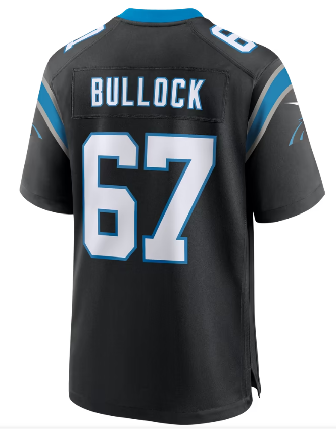 Men's Nike Corey Bullock Black Carolina Panthers Team Game Jersey