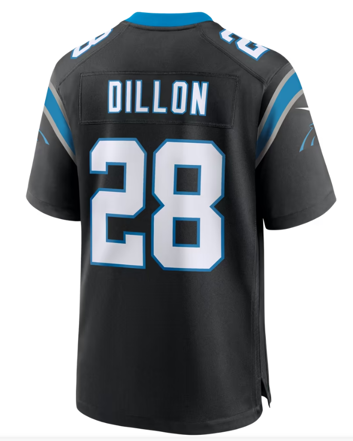 Men's Nike AJ Dillon Black Carolina Panthers Team Game Jersey