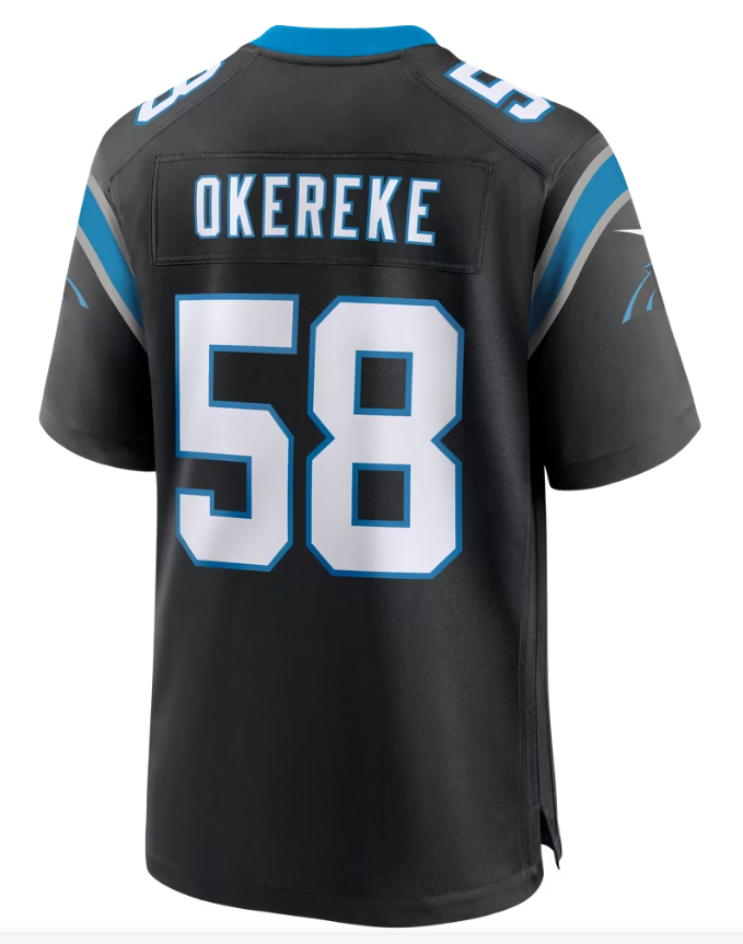 Men's Nike Bobby Okereke Black Carolina Panthers Team Game Jersey