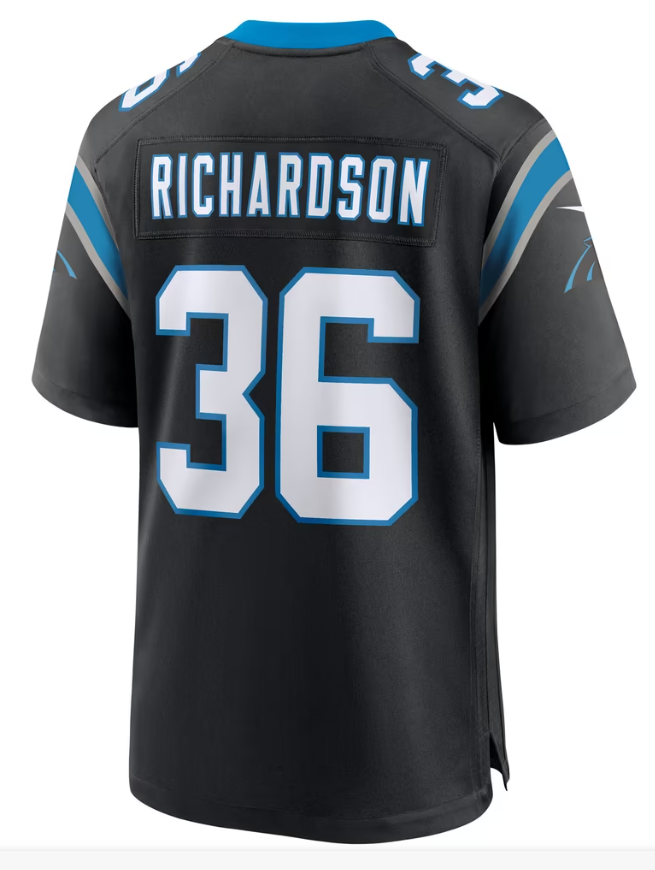 Men's Nike Demani Richardson Black Carolina Panthers Team Game Jersey