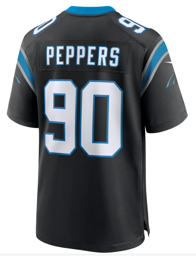 Men's Nike Julius Peppers Black Carolina Panthers Retired Player Game Jersey