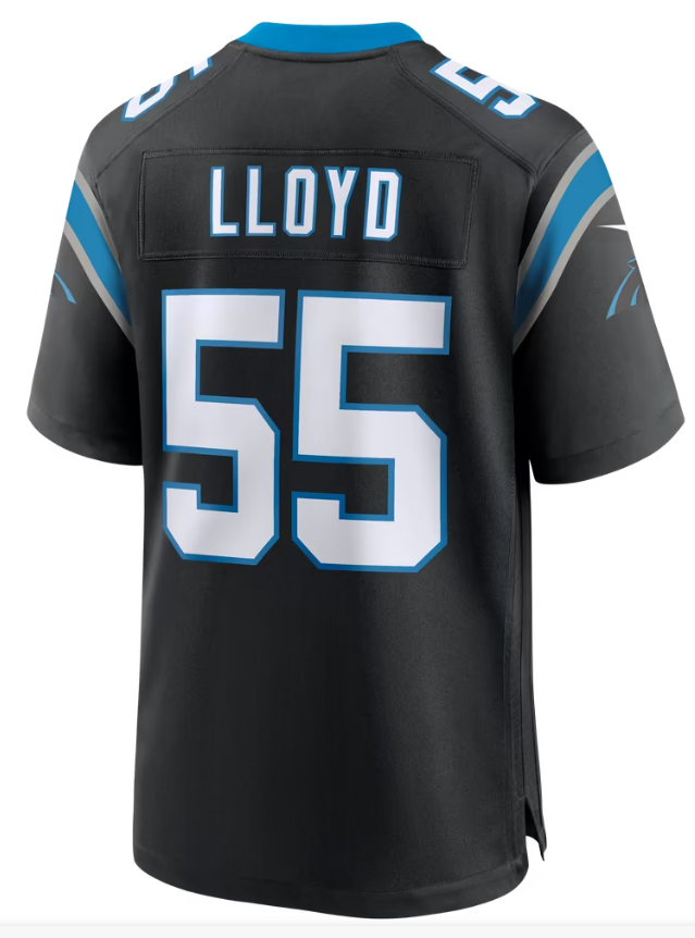 Men's Nike Devin Lloyd Black Carolina Panthers Team Game Jersey
