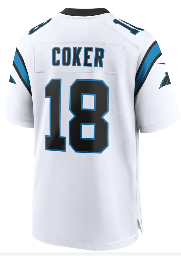 Men's Nike Jalen Coker White Carolina Panthers Game Jersey