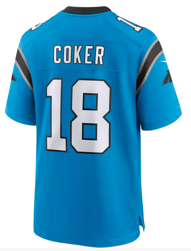 Men's Nike Jalen Coker Blue Carolina Panthers Alternate Game Jersey