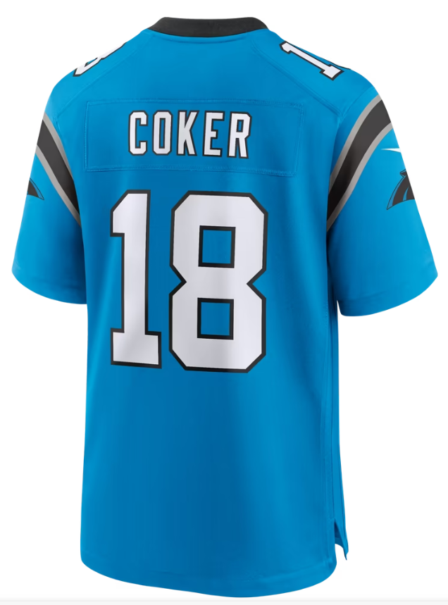 Men's Nike Jalen Coker Blue Carolina Panthers Alternate Game Jersey