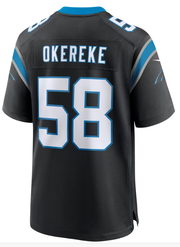 Men's Nike Bobby Okereke Black Carolina Panthers Team Game Jersey