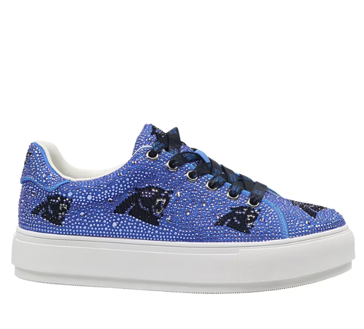 Women's FABGATING by Cuce Blue Carolina Panthers Crystal Team Logo Sneakers
