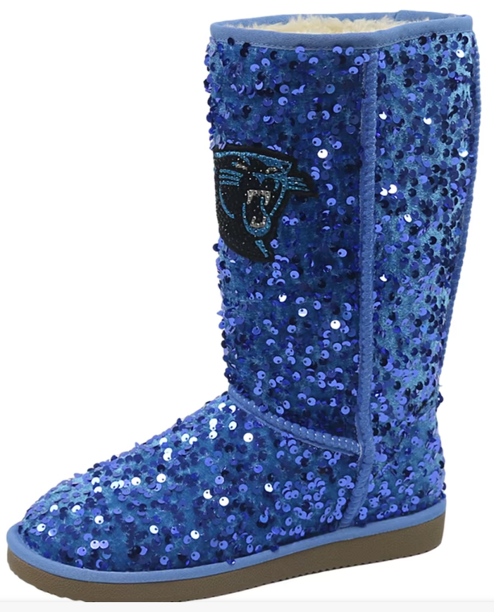 Women's FABGATING by Cuce Blue Carolina Panthers Tall Sequin Boots
