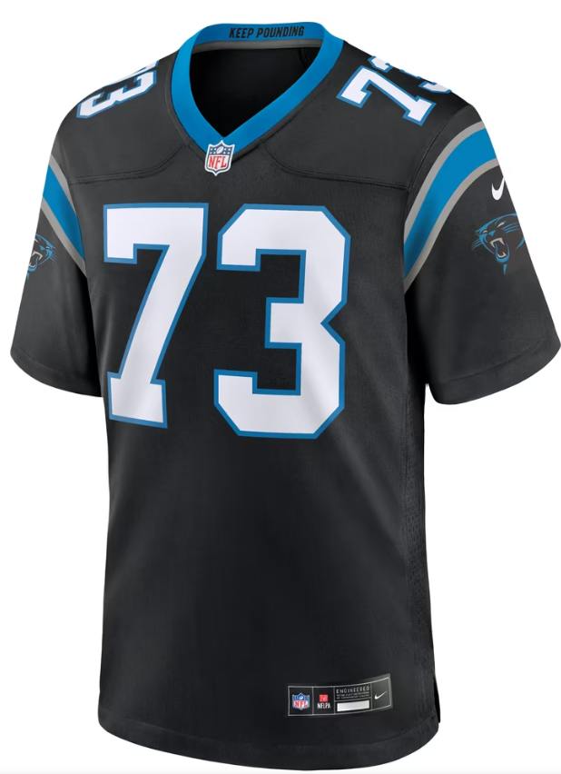 Men's Nike Rashard Lawrence Black Carolina Panthers Game Jersey