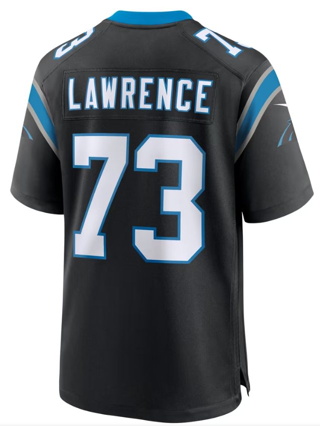 Men's Nike Rashard Lawrence Black Carolina Panthers Game Jersey