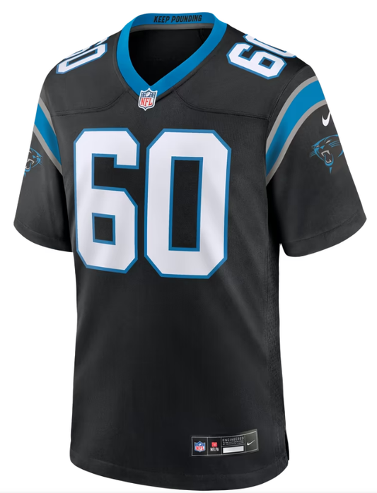Men's Nike Nick Samac Black Carolina Panthers Team Game Jersey