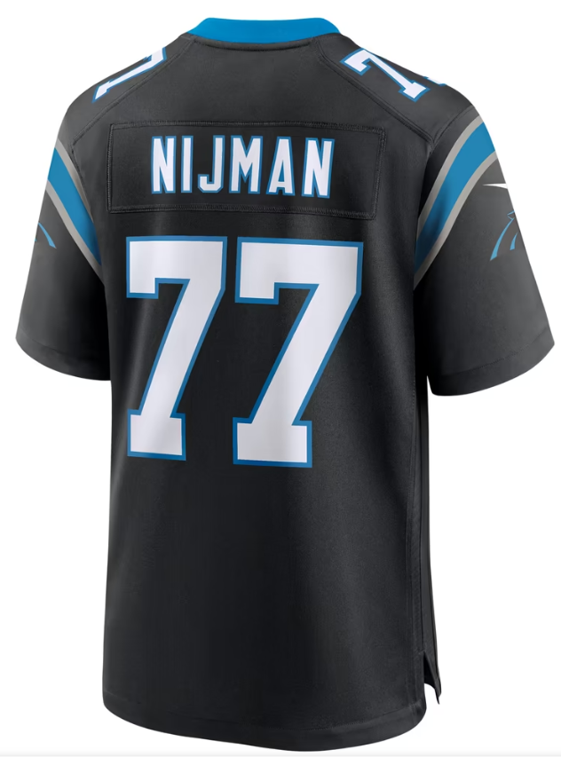 Men's Nike Yosh Nijman Black Carolina Panthers Game Jersey