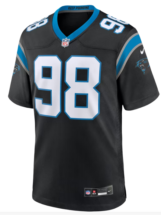 Men's Nike Tershawn Wharton Black Carolina Panthers Team Game Jersey