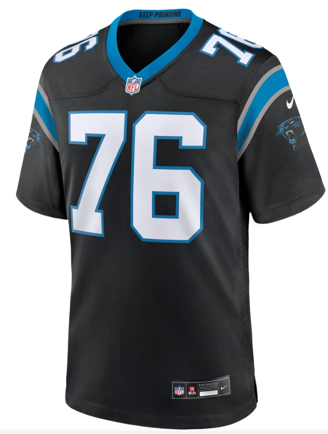 Men's Nike Albert Reese IV Black Carolina Panthers Team Game Jersey