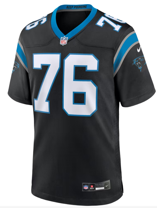 Men's Nike Albert Reese IV Black Carolina Panthers Team Game Jersey