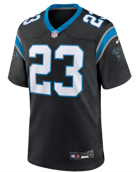 Men's Nike Trevor Etienne Black Carolina Panthers Team Game Jersey