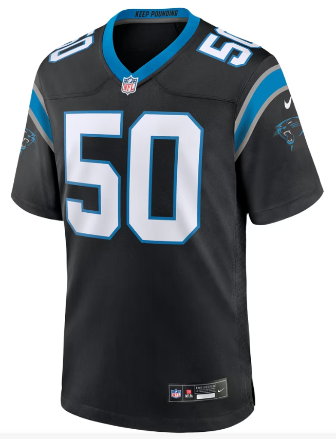 Men's Nike Robert Hunt Black Carolina Panthers Game Jersey