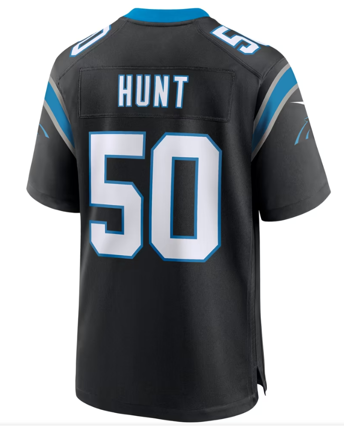 Men's Nike Robert Hunt Black Carolina Panthers Game Jersey