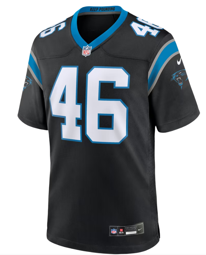 Men's Nike Jackson Kuwatch Black Carolina Panthers Team Game Jersey
