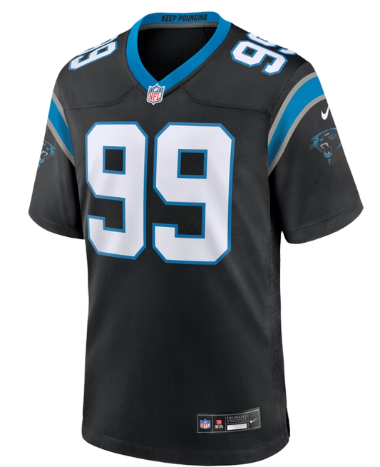 Men's Nike Cam Jackson Black Carolina Panthers Team Game Jersey