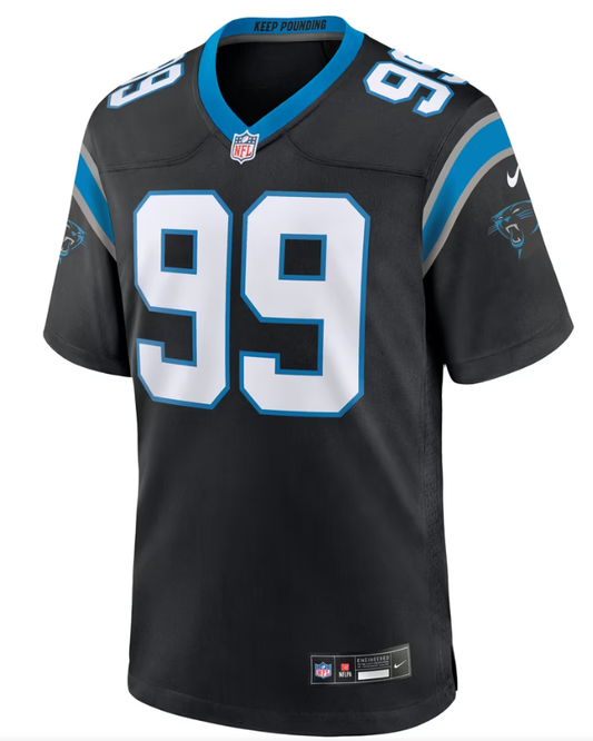 Men's Nike Tershawn Wharton Black Carolina Panthers Team Game Jersey