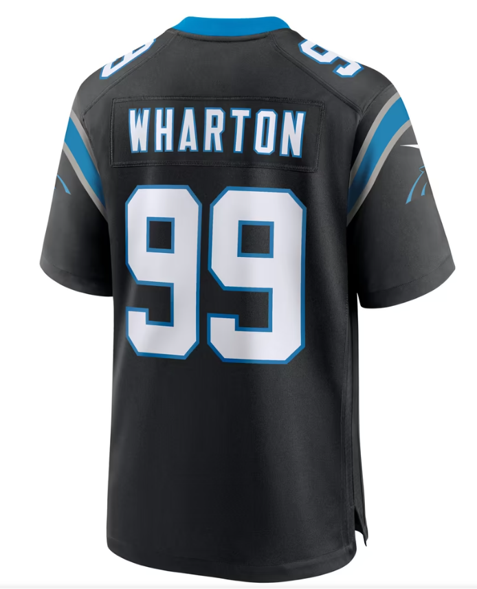Men's Nike Tershawn Wharton Black Carolina Panthers Team Game Jersey