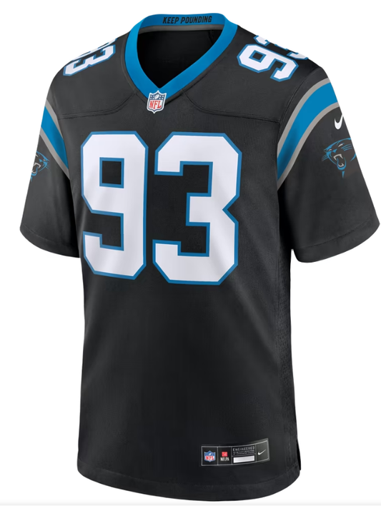 Men's Nike TeRah Edwards Black Carolina Panthers Team Game Jersey