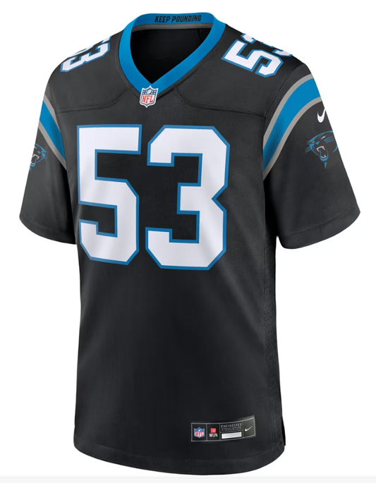 Men's Nike Claudin Cherelus Black Carolina Panthers Team Game Jersey