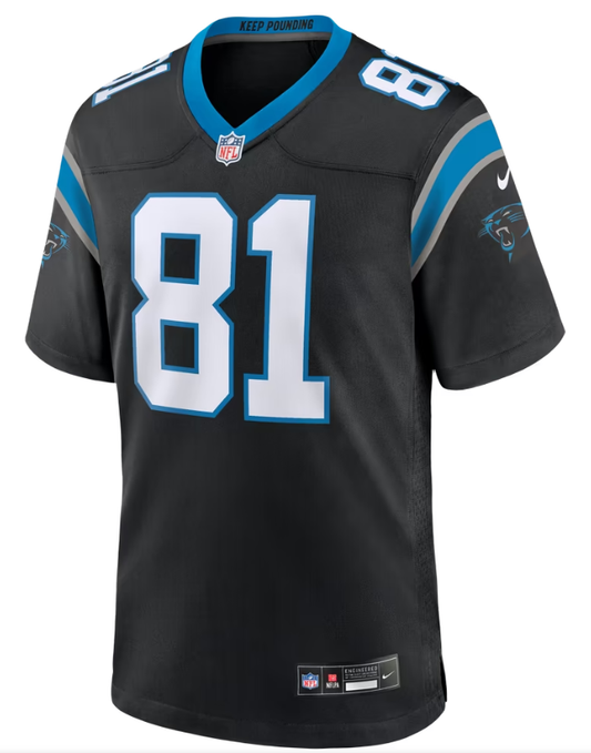 Men's Nike Feleipe Franks Black Carolina Panthers Team Game Jersey