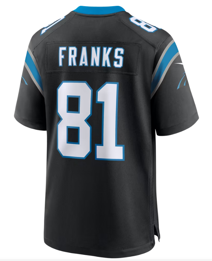 Men's Nike Feleipe Franks Black Carolina Panthers Team Game Jersey