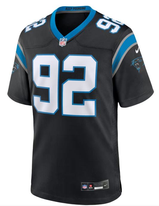 Men's Nike Cam Jackson Black Carolina Panthers Team Game Jersey