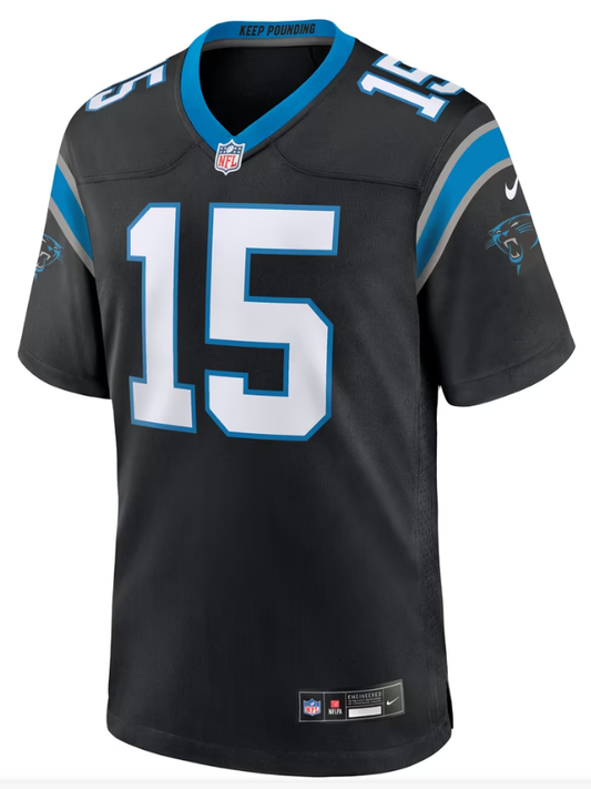 Men's Nike Jimmy Horn Jr Black Carolina Panthers Team Game Jersey