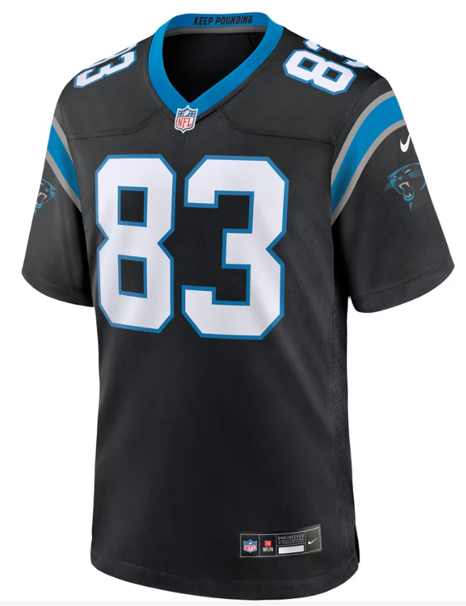 Men's Nike David Moore Black Carolina Panthers Game Jersey
