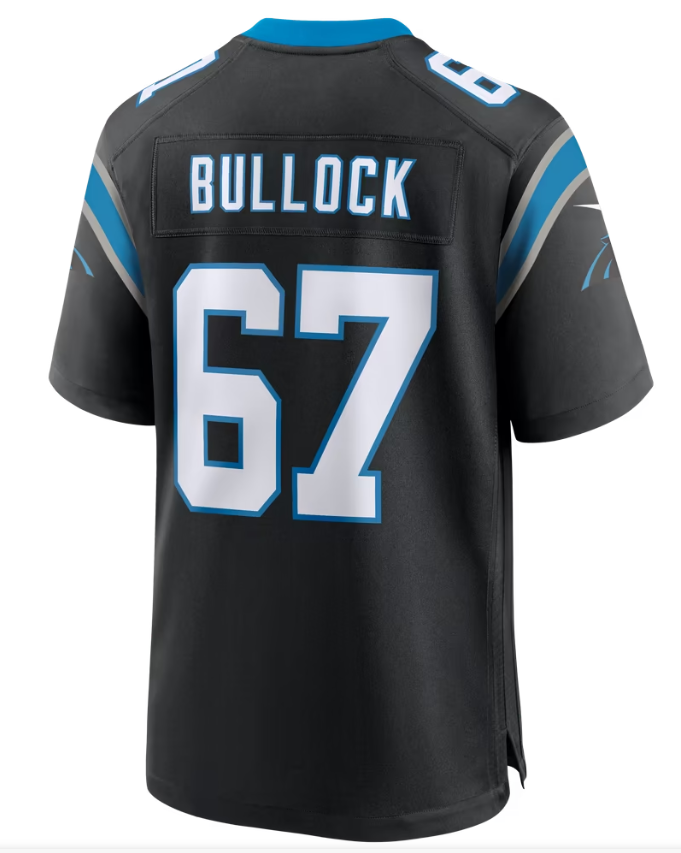 Men's Nike Corey Bullock Black Carolina Panthers Team Game Jersey