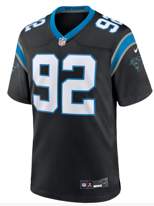 Men's Nike Cam Jackson Black Carolina Panthers Team Game Jersey