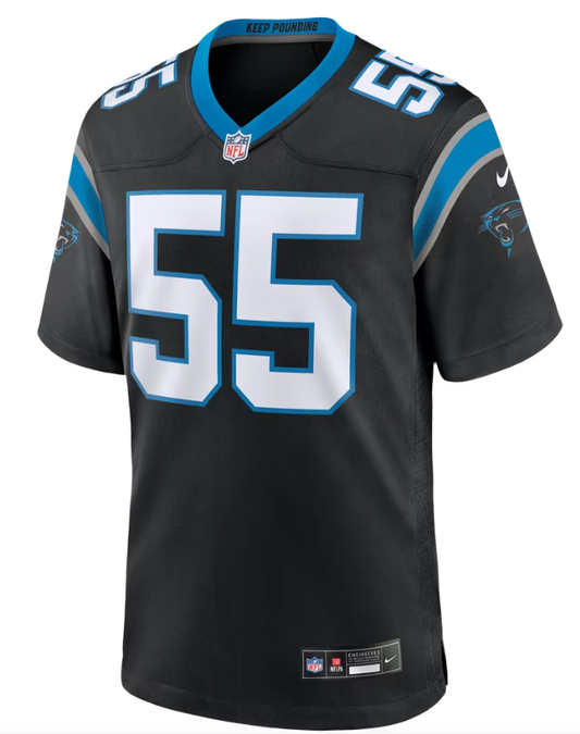 Men's Nike Maema Njongmeta Black Carolina Panthers Team Game Jersey