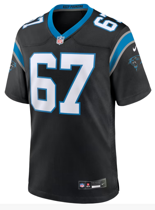 Men's Nike Corey Bullock Black Carolina Panthers Team Game Jersey