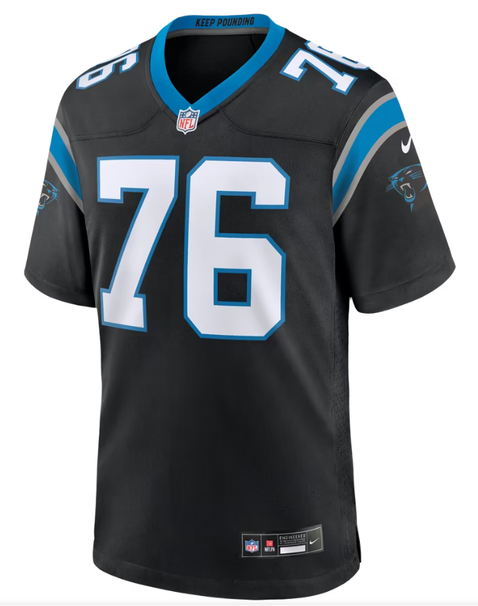 Men's Nike Albert Reese IV Black Carolina Panthers Team Game Jersey