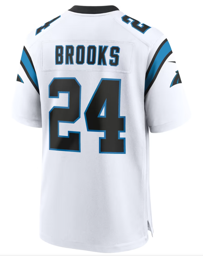 Men's Nike Jonathon Brooks White Carolina Panthers Game Jersey