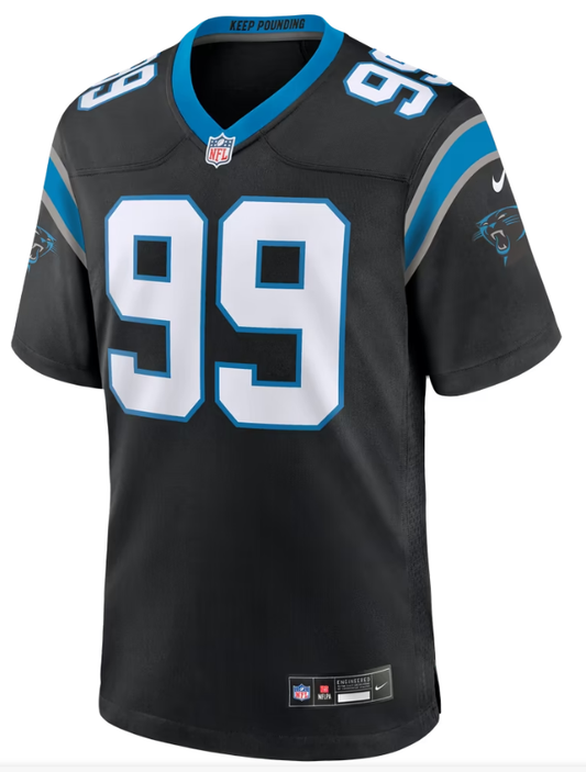 Men's Nike Cam Jackson Black Carolina Panthers Team Game Jersey