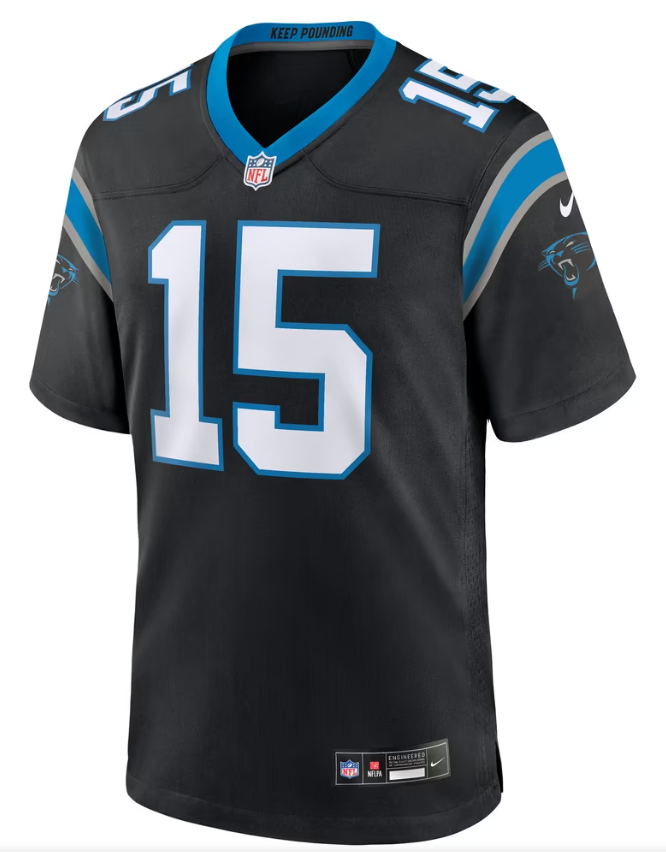 Men's Nike Jimmy Horn Jr Black Carolina Panthers Team Game Jersey