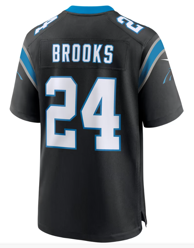 Men's Nike Jonathon Brooks Black Carolina Panthers Game Jersey
