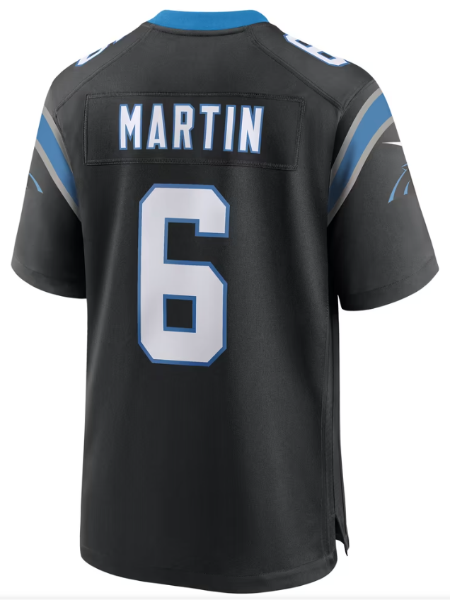 Men's Nike Sam Martin Black Carolina Panthers Team Game Jersey