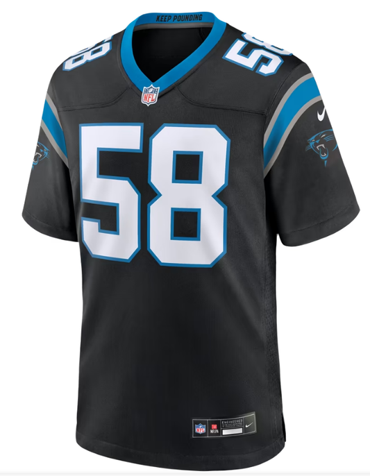 Men's Nike Bobby Okereke Black Carolina Panthers Team Game Jersey