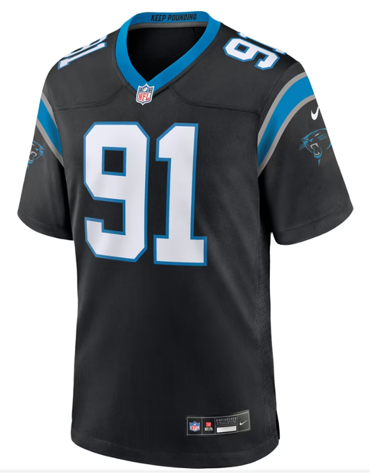 Men's Nike Patrick Jones II Black Carolina Panthers Team Game Jersey