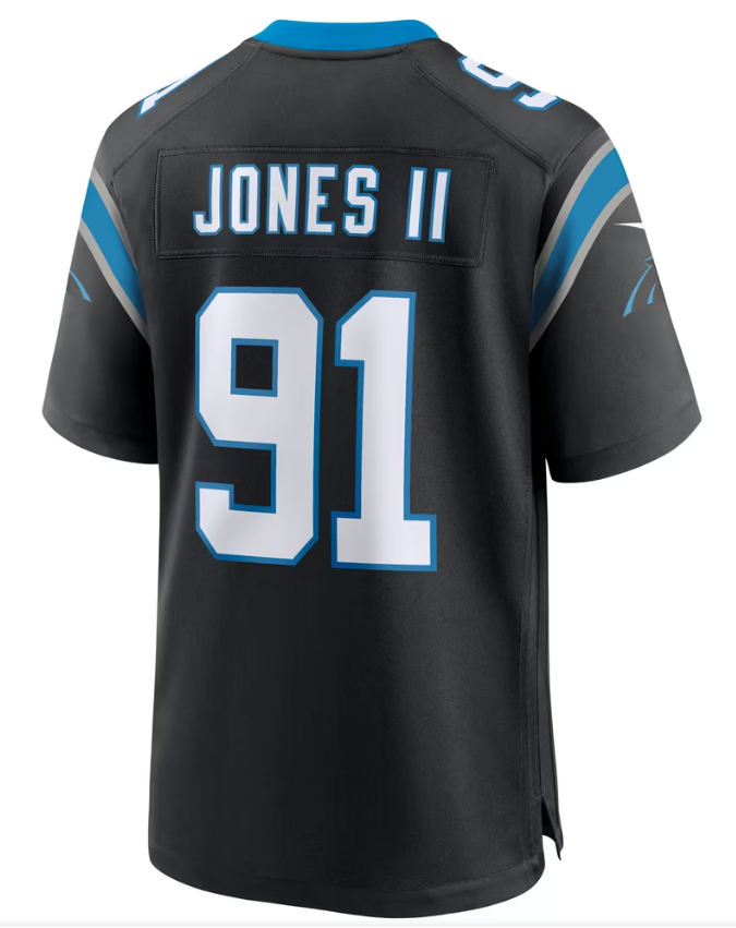 Men's Nike Patrick Jones II Black Carolina Panthers Team Game Jersey